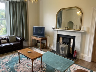 sitting room with fire
