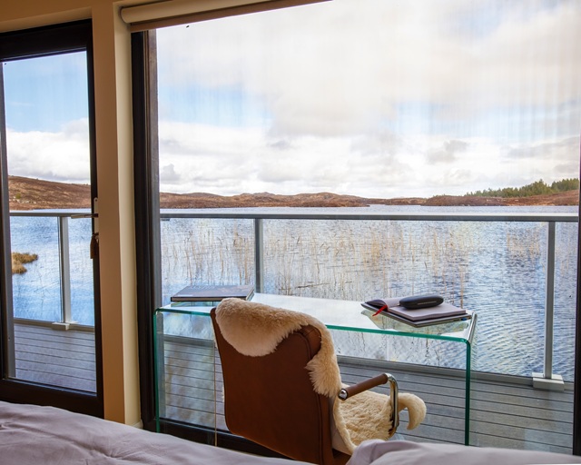 romantic bedroom overlooking loch