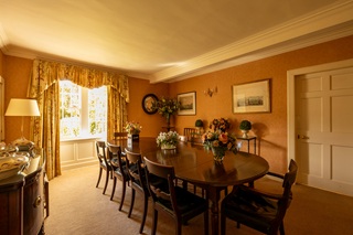 period furniture in dining room at Brewlands